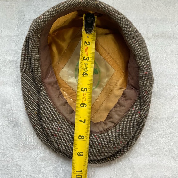Beacon Hill “Dadcore” Vintage Wool Flat Cap W Gold Quilted Lining, Peaky Style - Picture 4 of 4